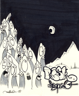 nuit mystere bande dessinee lune graffiti