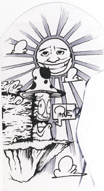 champignon soleil sante bande dessinee graffiti