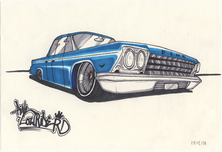 voiture classe bande dessinee graffiti hip hop