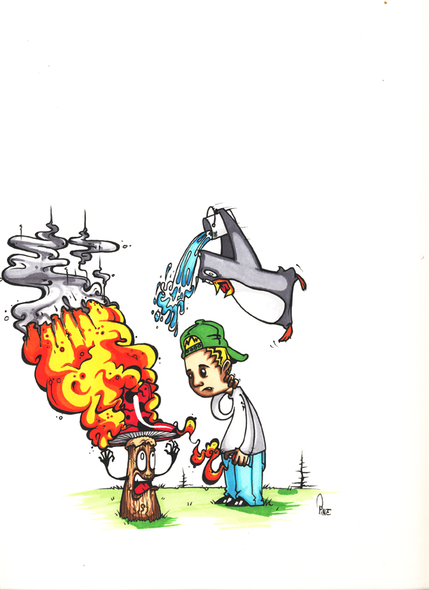 feu champignon enfant jeu graffiti hip hop