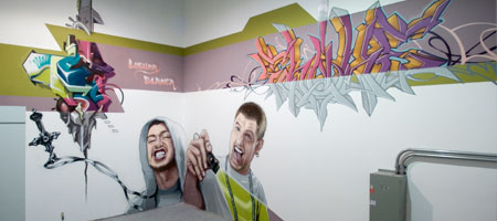Projet Oakley art graff graffiti mural par Fluke & Herezy