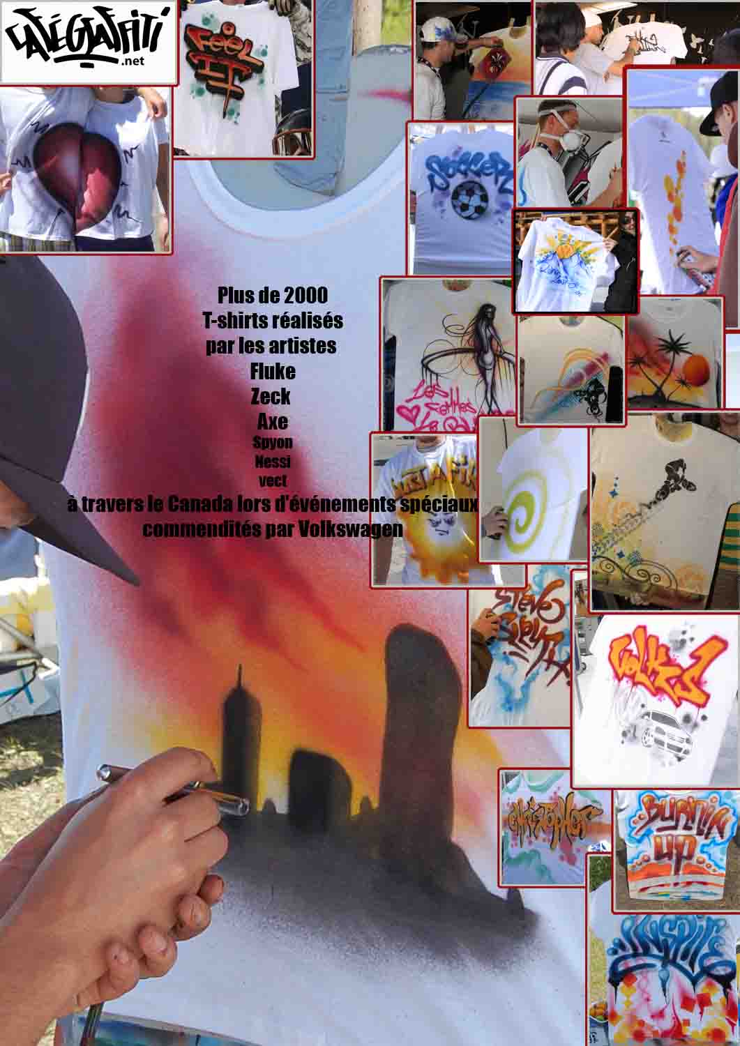 Affiche Art graffiti sur t-shirts, Volkswagen
