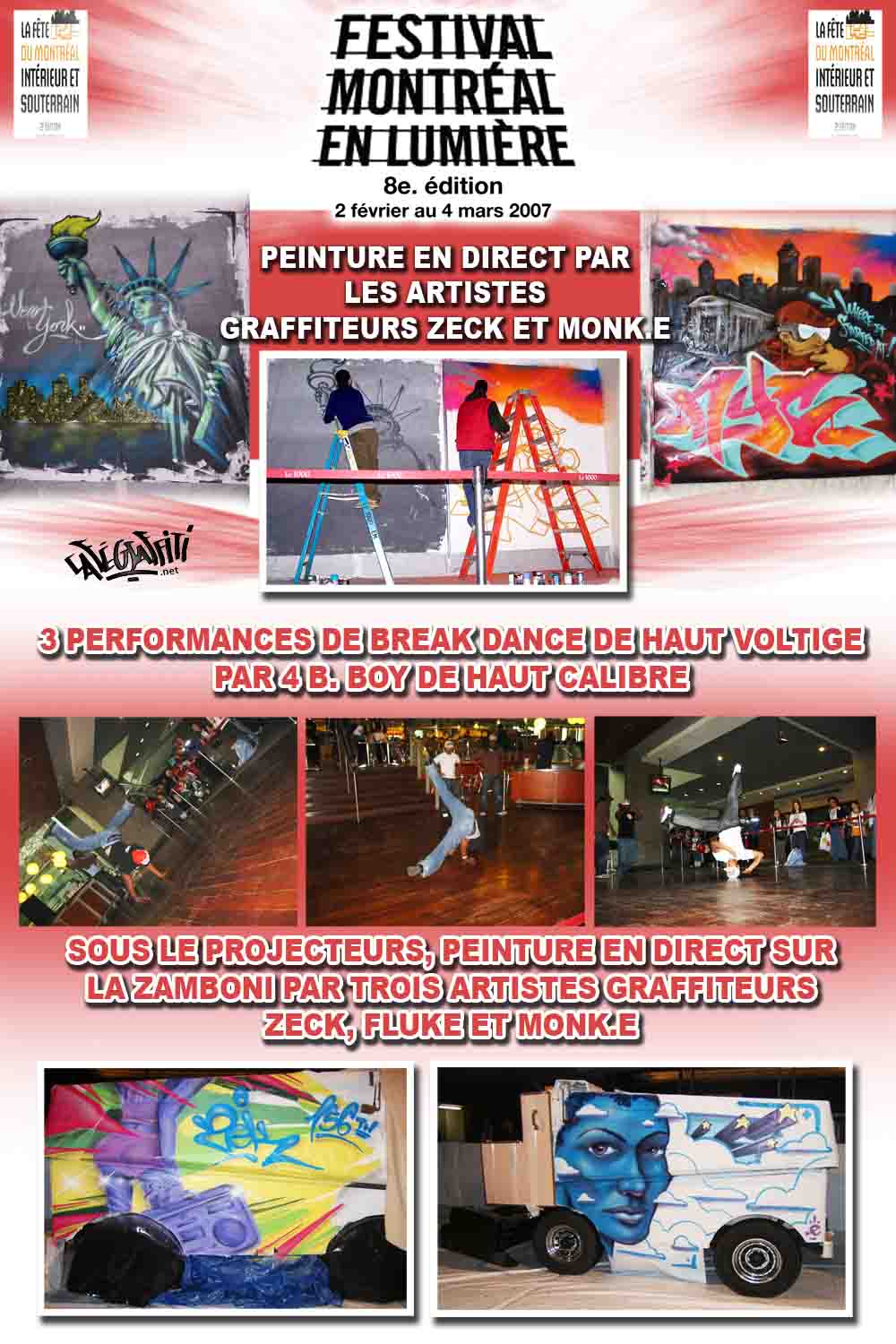 Affiche Fresque graffiti Festival Montréal en Lumière